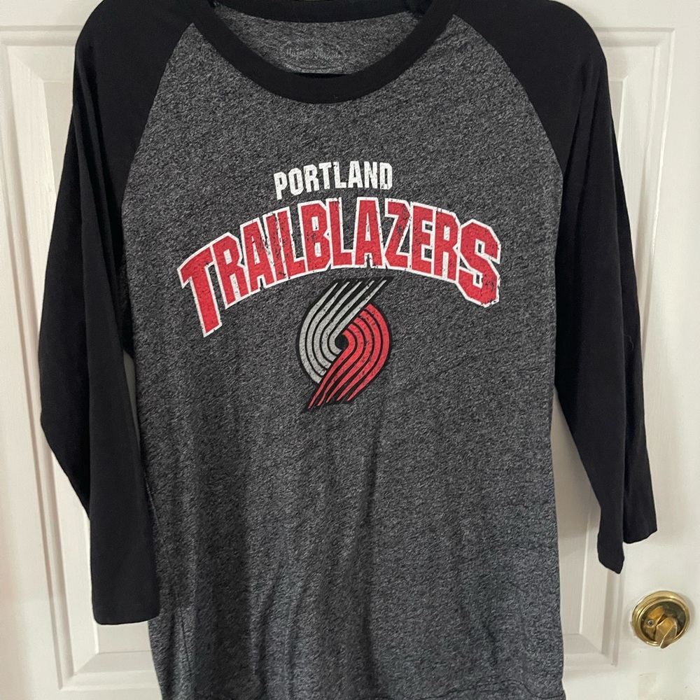 Trail Blazers Medium Long Sleeve Tee - Black and Gray
